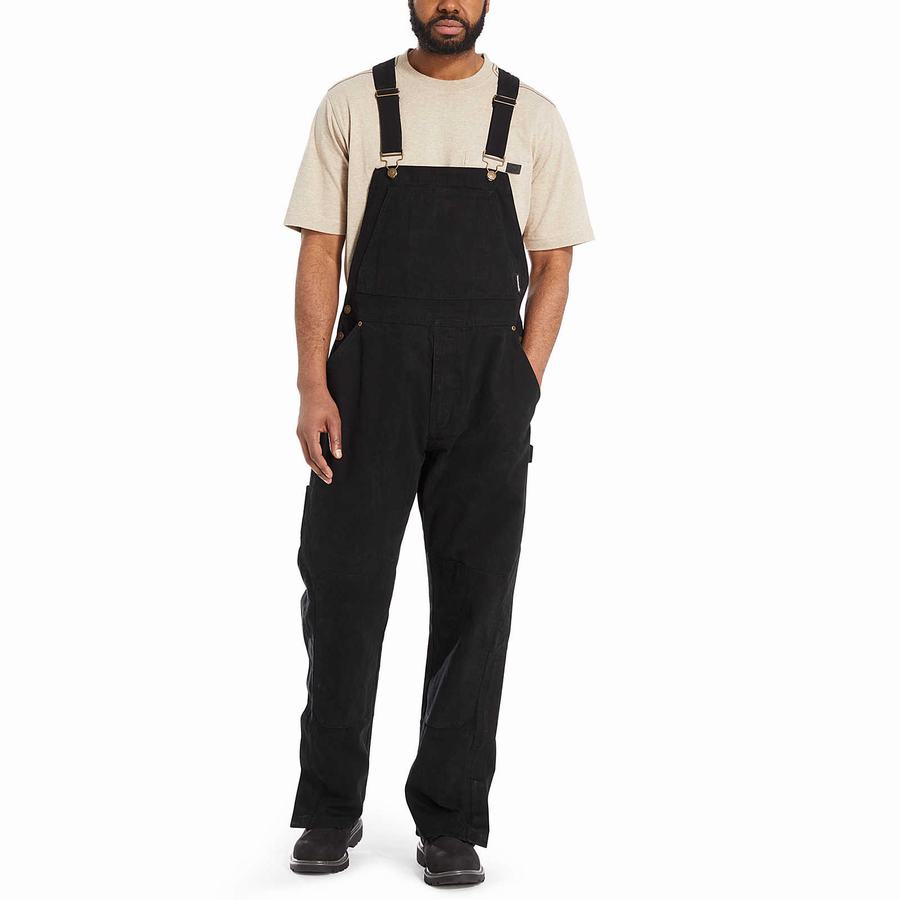 Black Men Wolverine Sawmill Duck Bib Overalls | HFQ2865NA