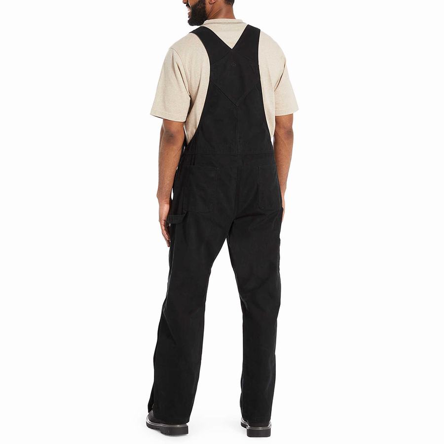 Black Men Wolverine Sawmill Duck Bib Overalls | HFQ2865NA