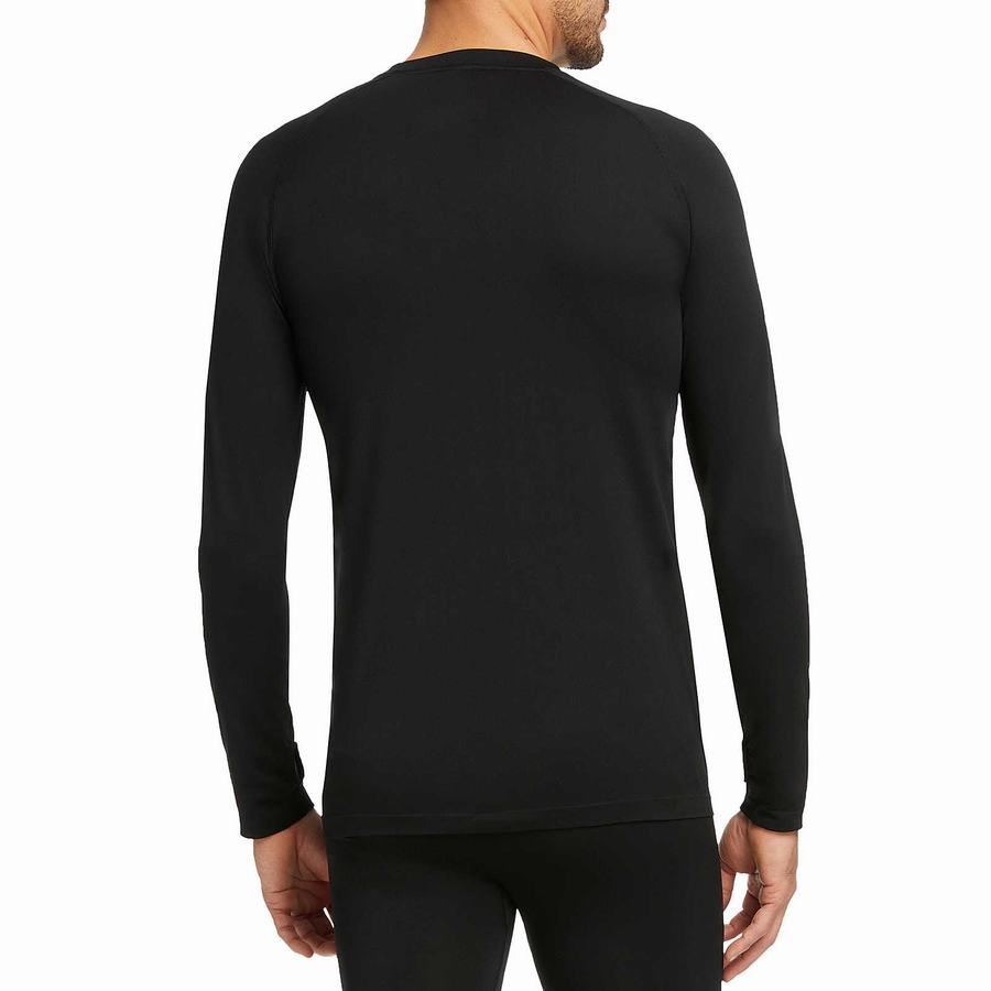 Black Men Wolverine Seamless Baselayer Long Sleeve Top T Shirts | GSY1676ME