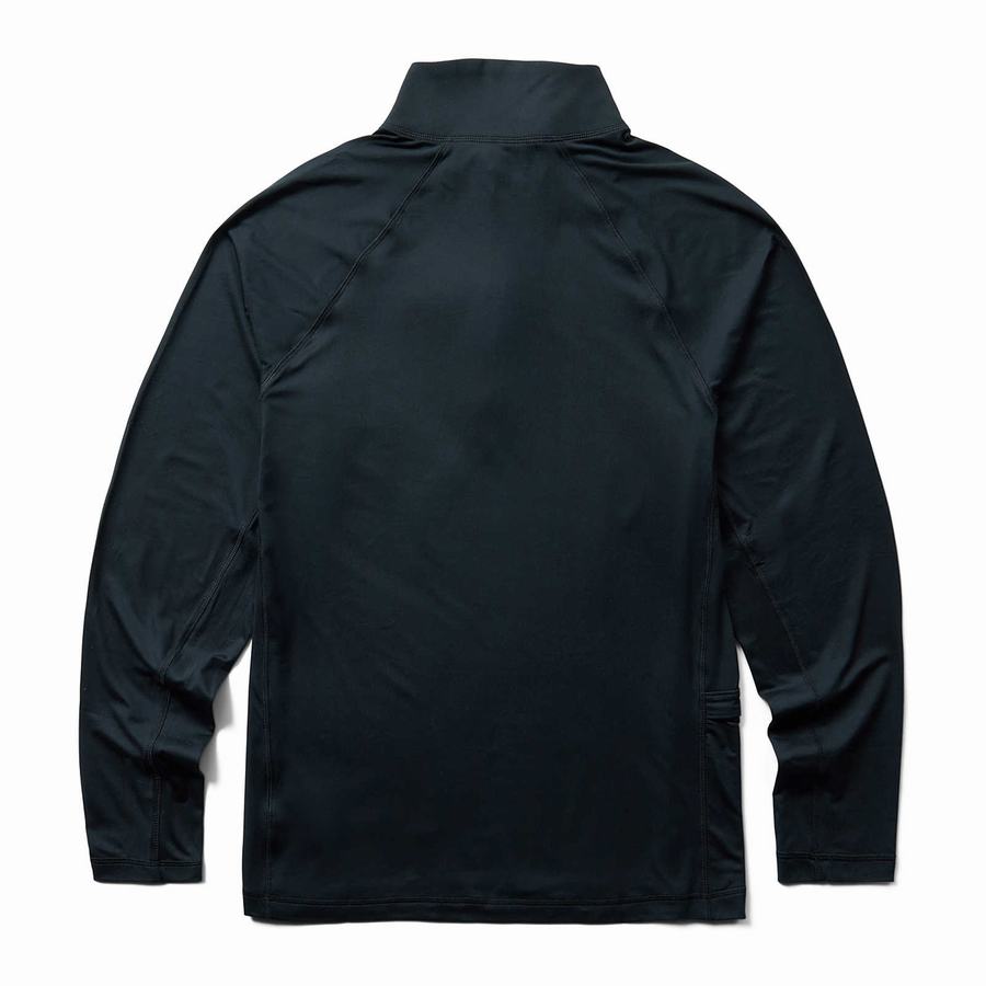 Black Men Wolverine Sun-Stop Eco 1/2 Zip Fleece | BHK9711SI