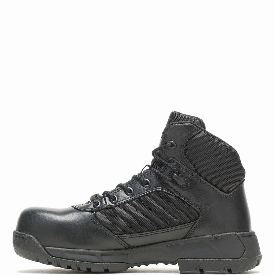 Black Men Wolverine Tactical Sport 2 Mid Composite Toe EH Work Boots | NYN570HY