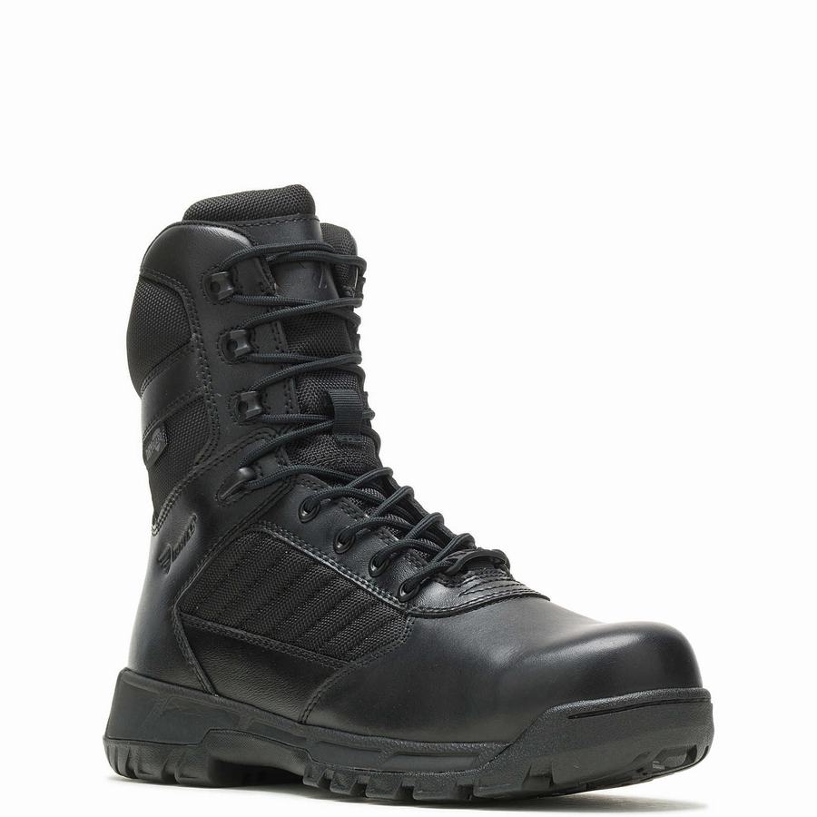 Black Men Wolverine Tactical Sport 2 Tall Side Zip DRYGuard ™ Composite ToeEH Work Boots | OBF6337PP