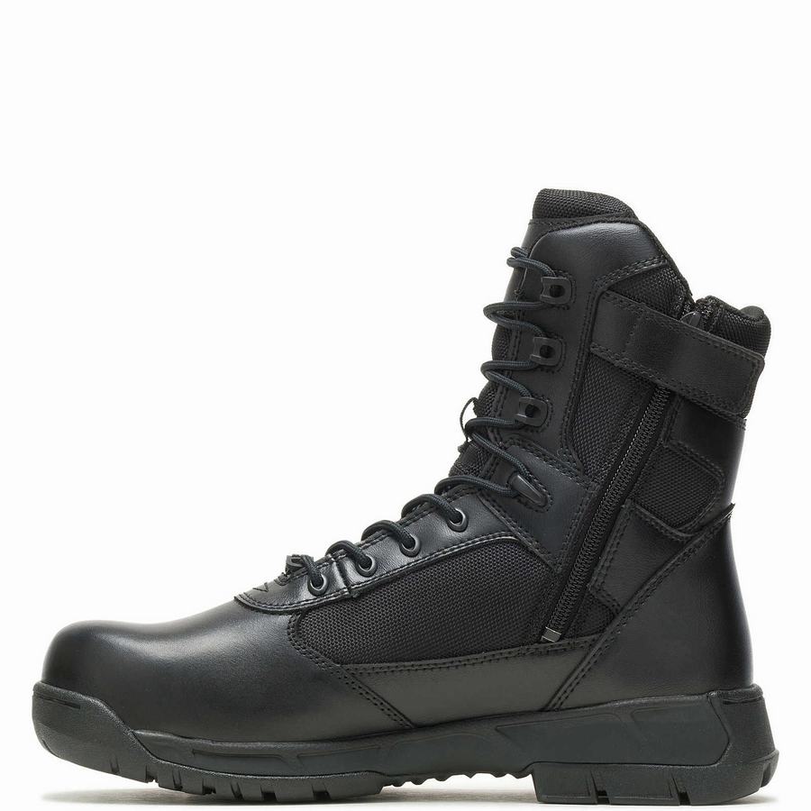 Black Men Wolverine Tactical Sport 2 Tall Side Zip DRYGuard ™ Composite ToeEH Work Boots | OBF6337PP