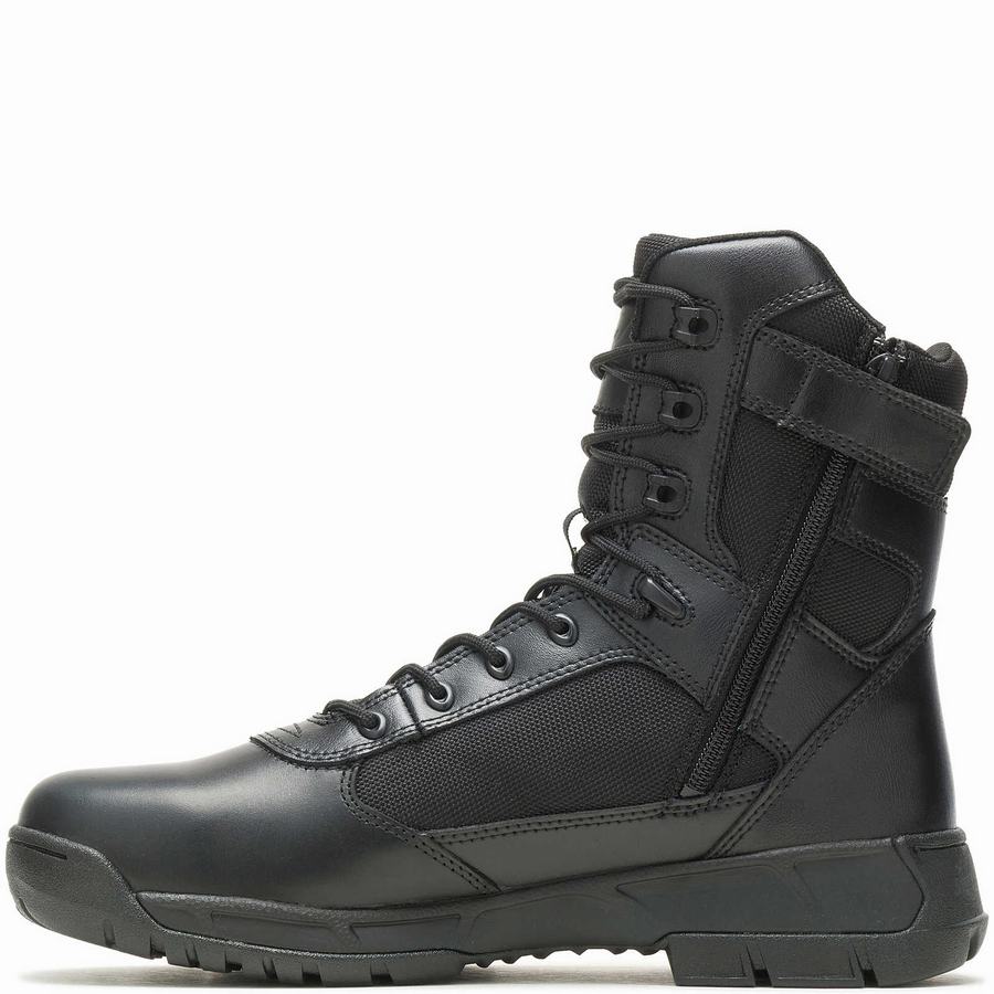 Black Men Wolverine Tactical Sport 2 Tall Side Zip Work Boots | SVV1510PY