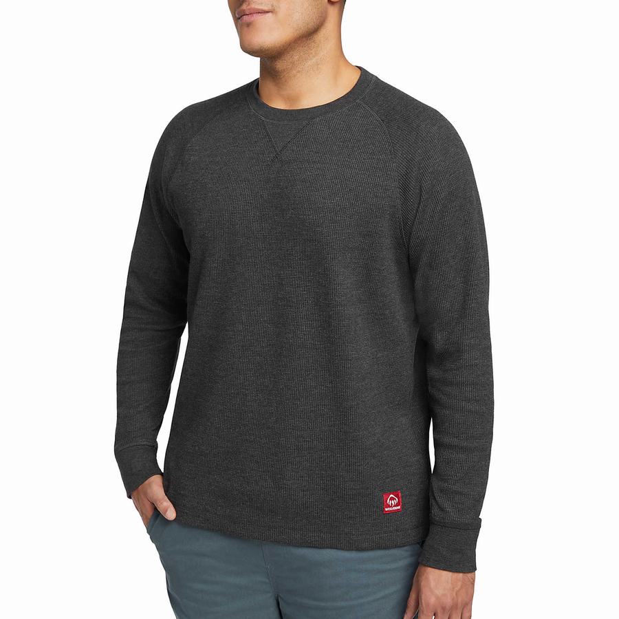 Black Men Wolverine Walden II Thermal Long Sleeve Tee T Shirts | TWQ2217IV