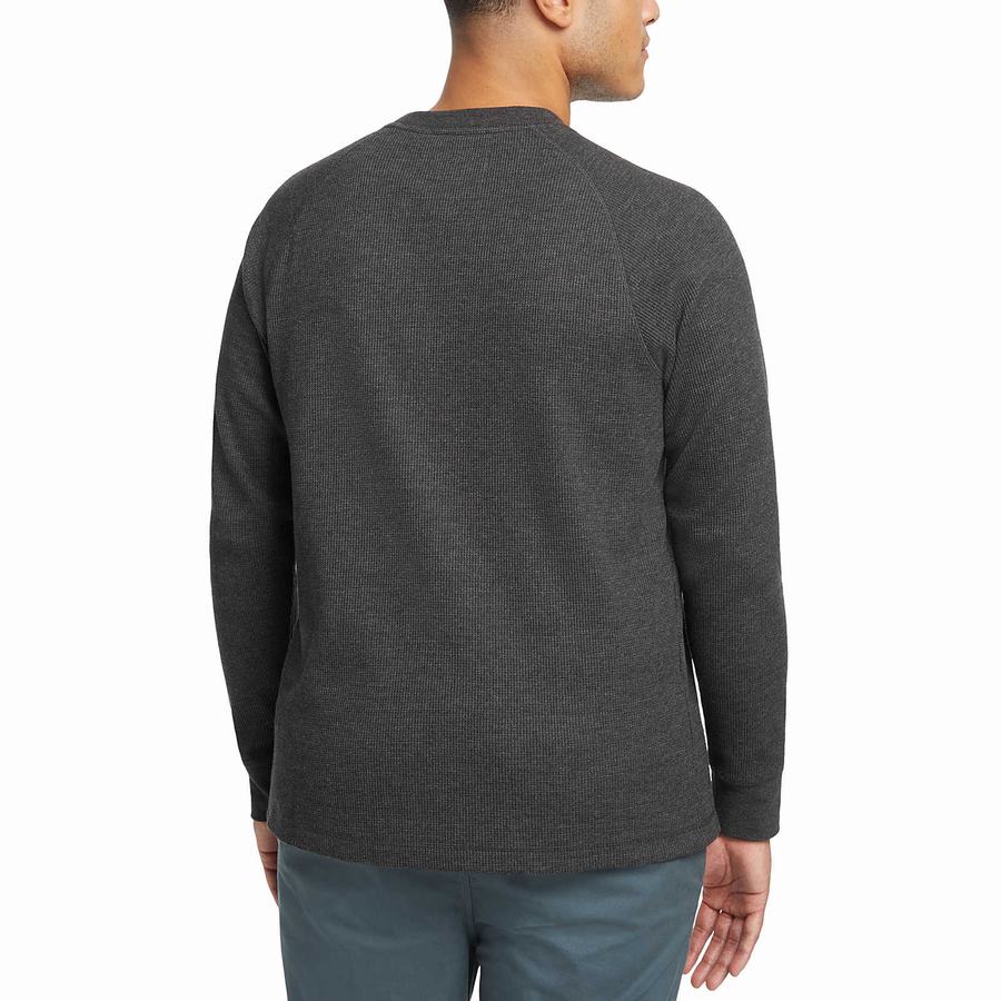 Black Men Wolverine Walden II Thermal Long Sleeve Tee T Shirts | TWQ2217IV