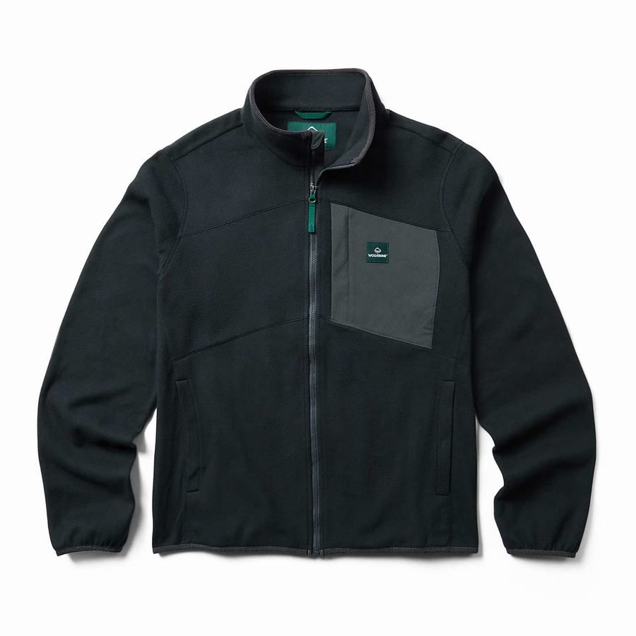 Black Men Wolverine Wilderness Fleece Jackets | OWE7386JW