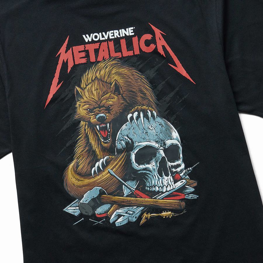 Black Men Wolverine x Metallica Scholars Graphic Tee T Shirts | GSS5821IZ