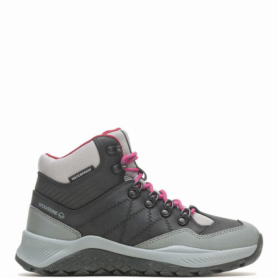 Black Women Wolverine Luton Waterproof Hiking Boots | GDZ1885XM