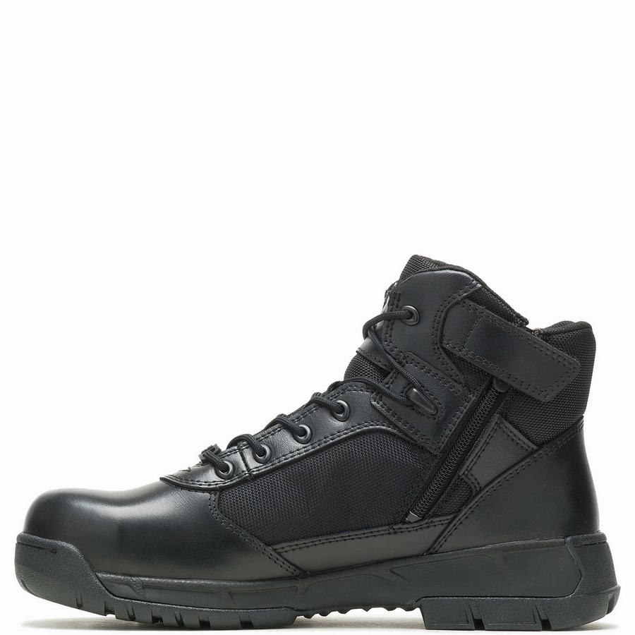 Black Women Wolverine Tactical Sport 2 Mid Side Zip Composite ToeEH Work Boots | WCY8728PS