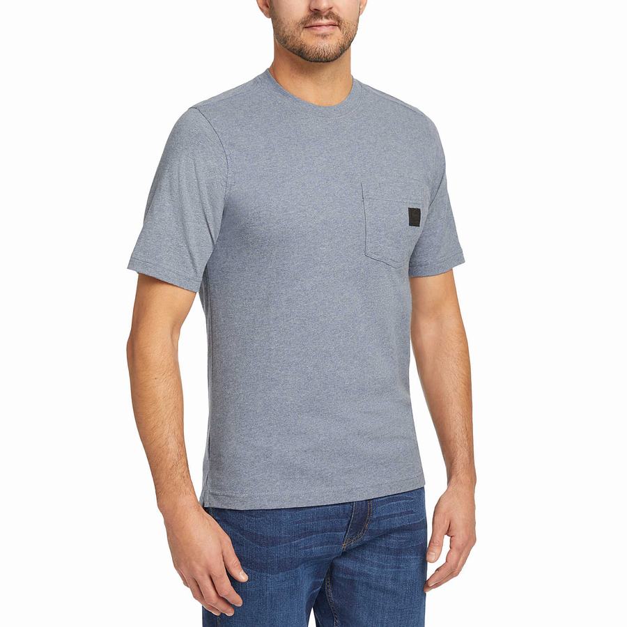 Blue Men Wolverine Guardian Cotton™ Pocket Tee T Shirts | QMO3054OK