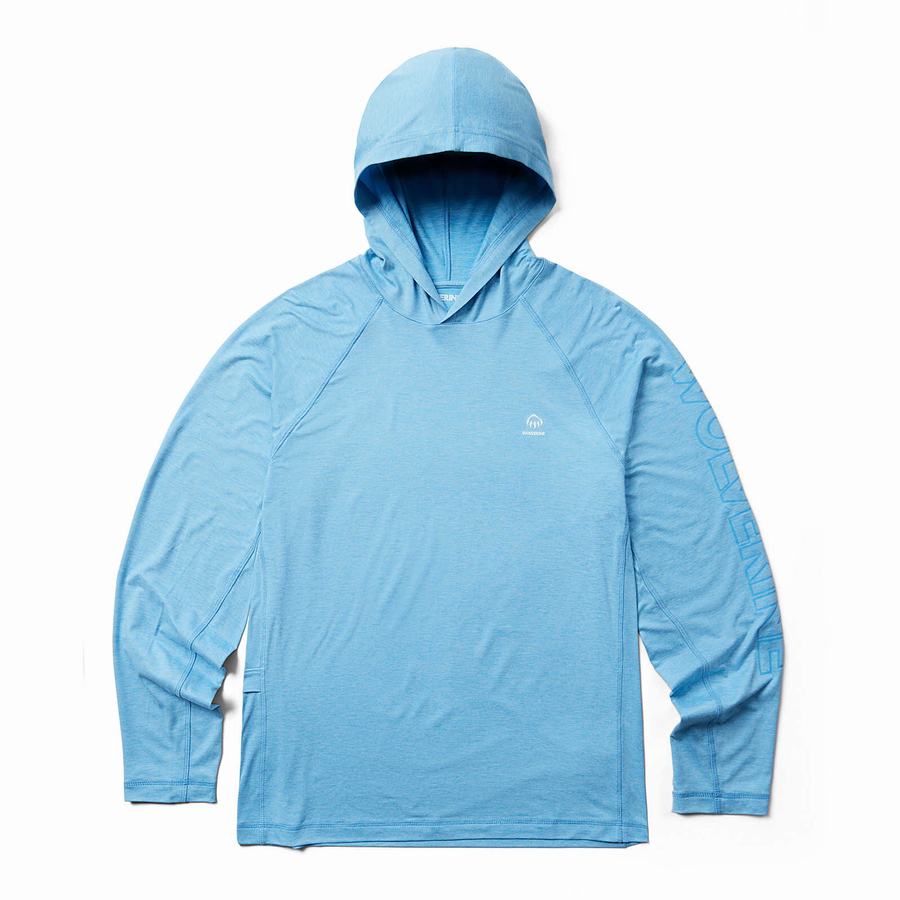 Blue Men Wolverine Sun-Stop Eco Hoodie | ZFY2756UU