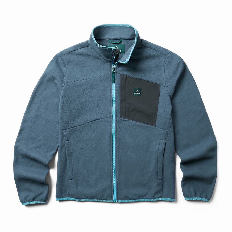 Blue Men Wolverine Wilderness Fleece Jackets | API5473TC