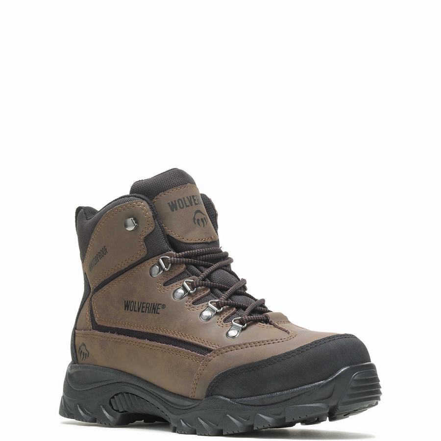 Brown Black Men Wolverine Spencer Waterproof Hiking Boots | GTG4373YN