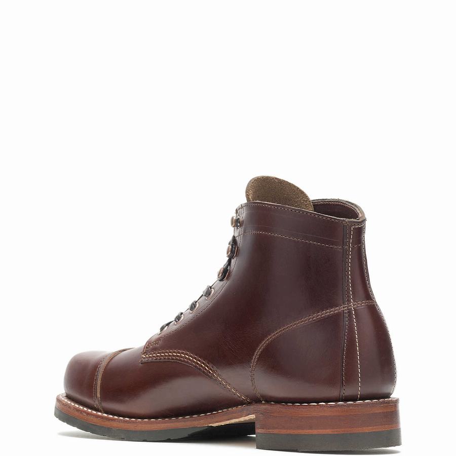 Brown Men Wolverine 1000 Mile Cap-Toe Classic Work Boots | TXN9189CT