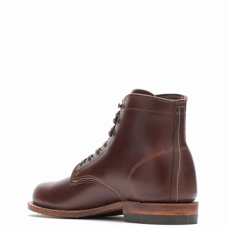 Brown Men Wolverine 1000 Mile Plain-Toe Original Work Boots | RHU1645KN