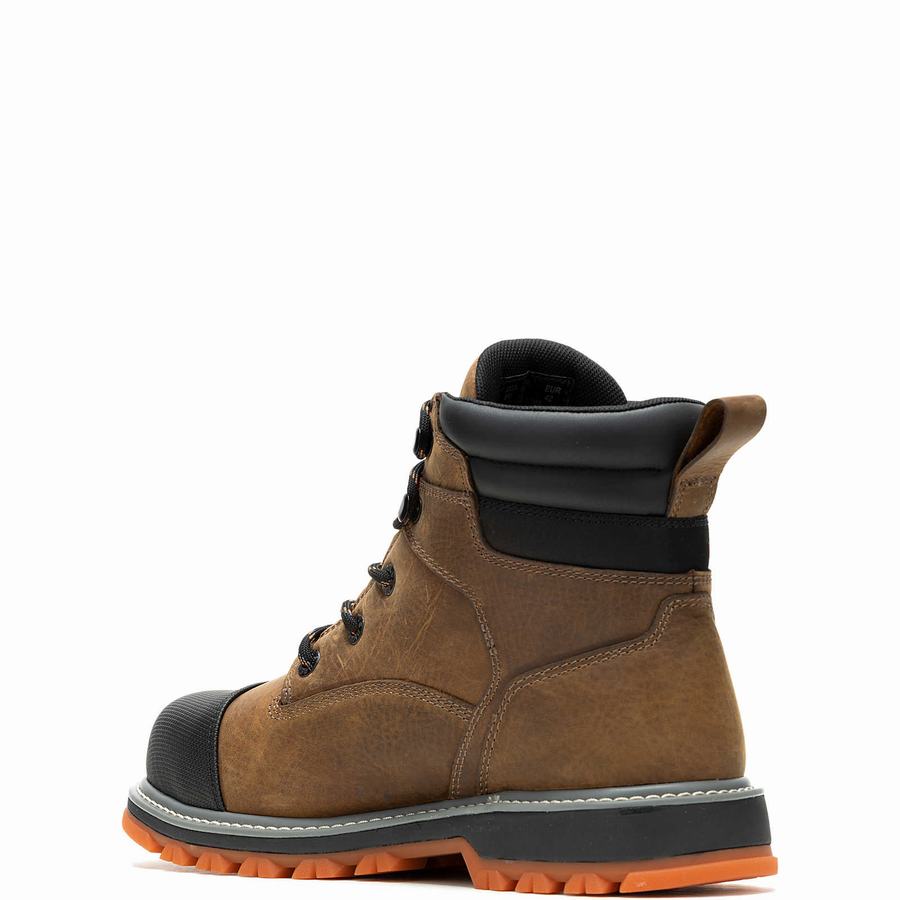 Brown Men Wolverine Floorhand LX Cap-Toe Steel-Toe 6