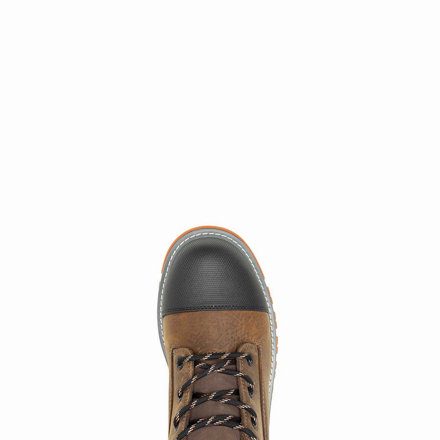 Brown Men Wolverine Floorhand LX Cap-Toe Steel-Toe 6