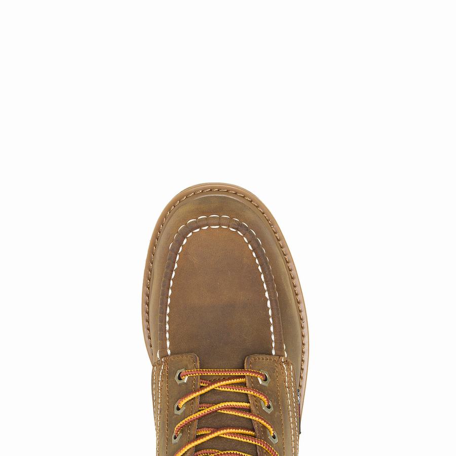 Brown Men Wolverine Floorhand Moc Toe 6” Work Boots | DSX628EG