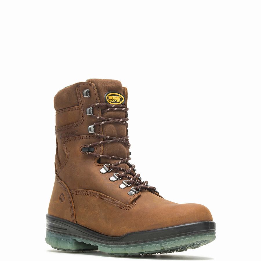 Brown Men Wolverine I-90 DuraShocks® Waterproof Insulated Steel Toe 8