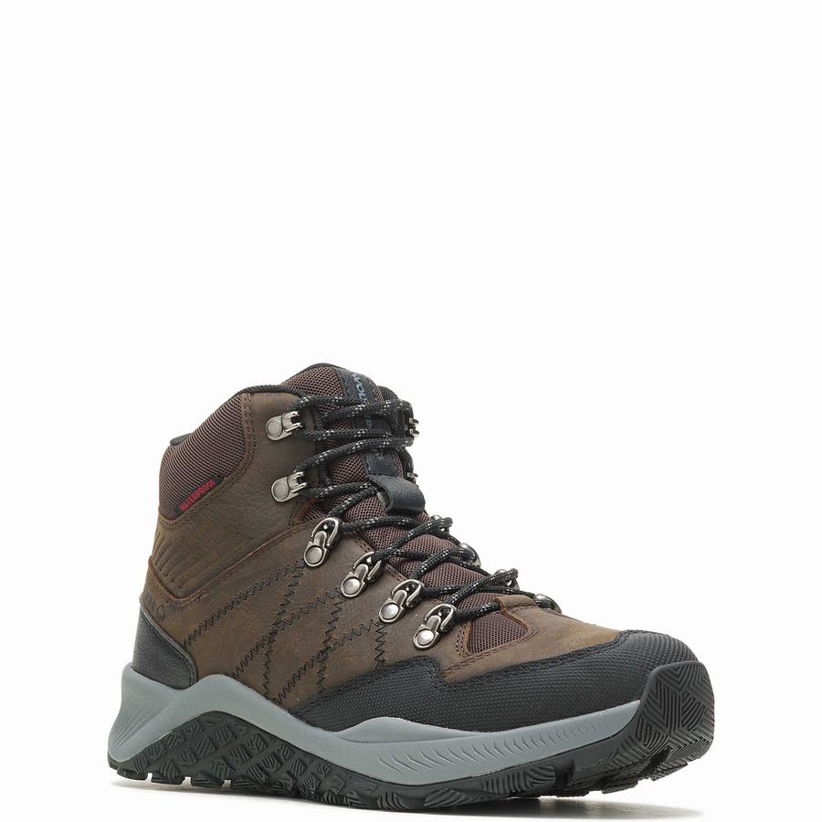 Brown Men Wolverine Luton Waterproof Hiking Boots | CAS2293YM