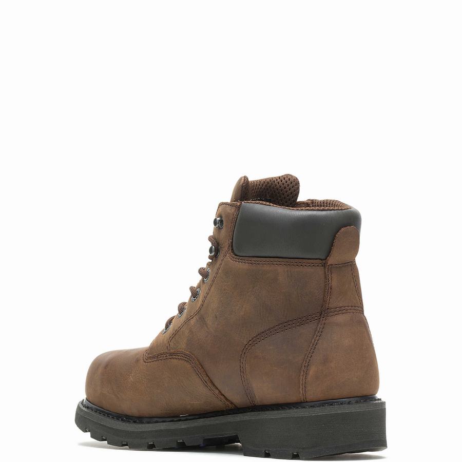 Brown Men Wolverine McKay Waterproof Steel-Toe 6” Work Boots | OTA91100DU