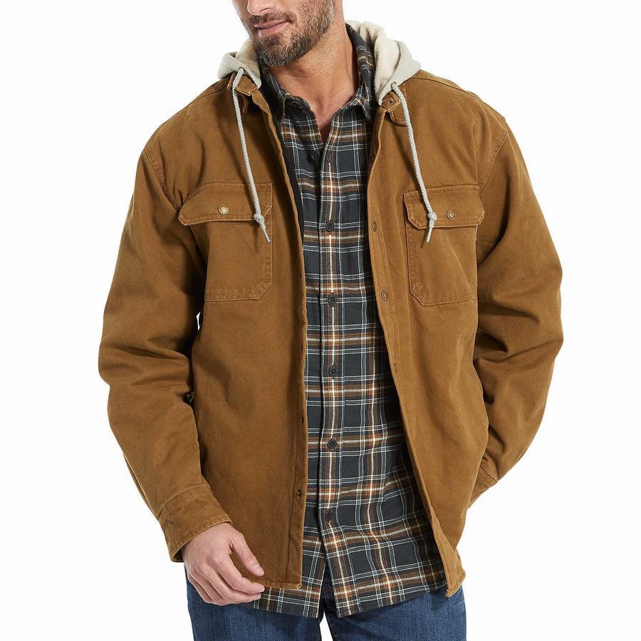 Brown Men Wolverine Overman Shirt Big & Tall Jackets | HEL4132OM