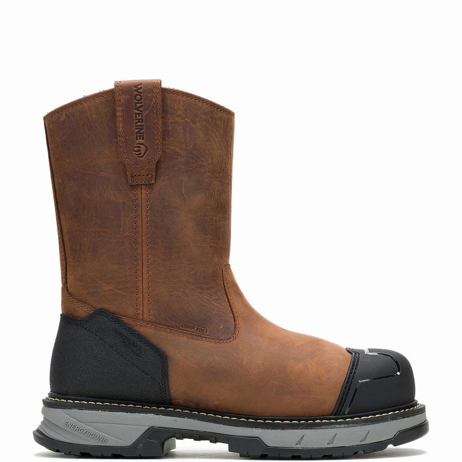 Brown Men Wolverine ReForce EnergyBound™ Heavy Duty Wellington CarbonMax® Boots | VAK5611RF