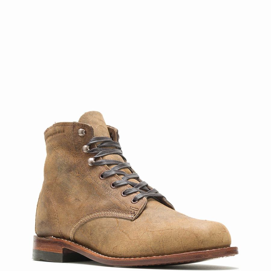 Brown Men Wolverine Rough Out - 1000 Mile Plain-Toe Original Work Boots | JQM6242TU