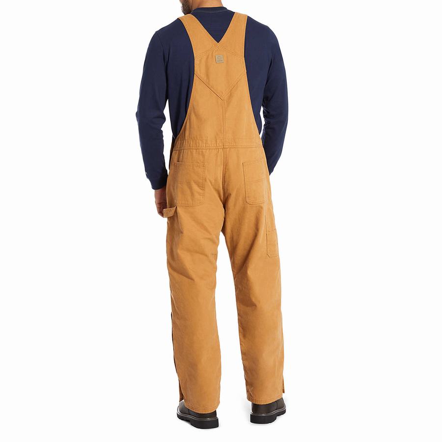 Brown Men Wolverine Sawmill Insulated Bib Overalls | DPB1853IN