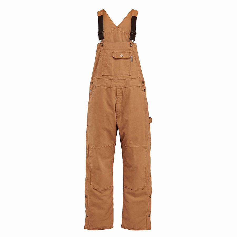 Brown Men Wolverine Sawmill Insulated Bib Overalls | DPB1853IN