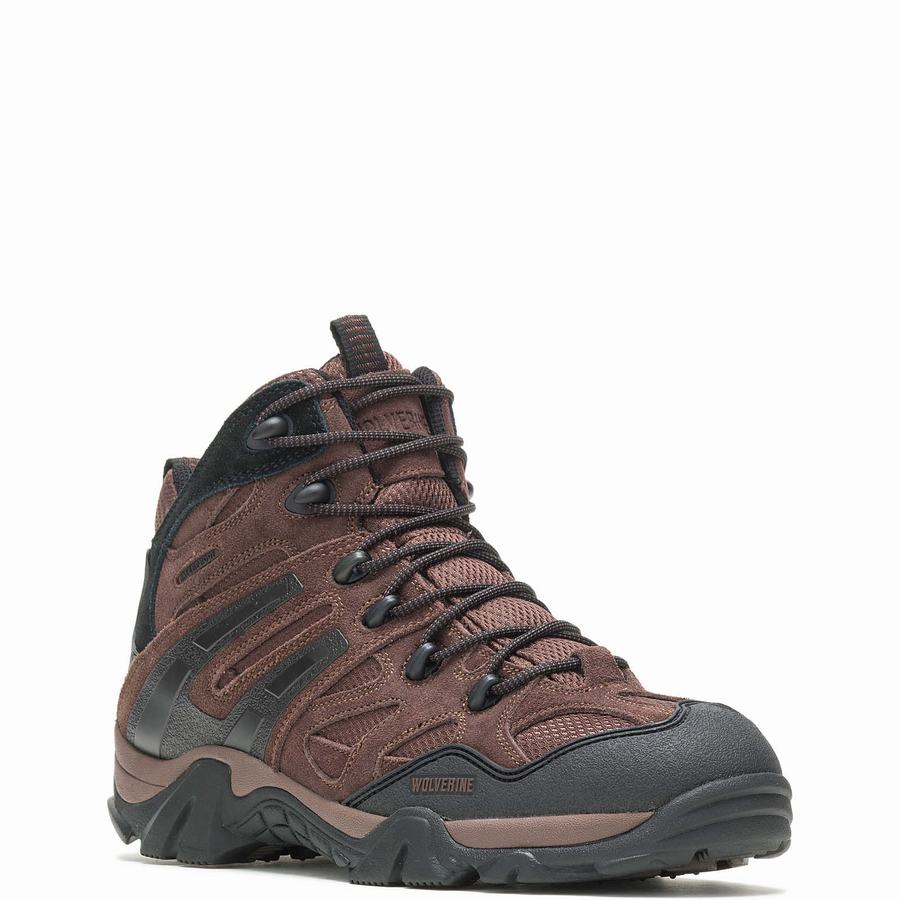 Brown Men Wolverine Wilderness Hiking Boots | AJV578WO