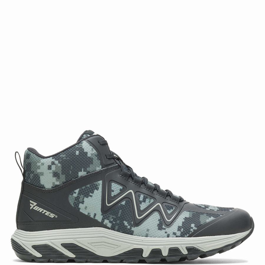 Camo Black Men Wolverine Rush Mid Work Boots | JXG5495KH