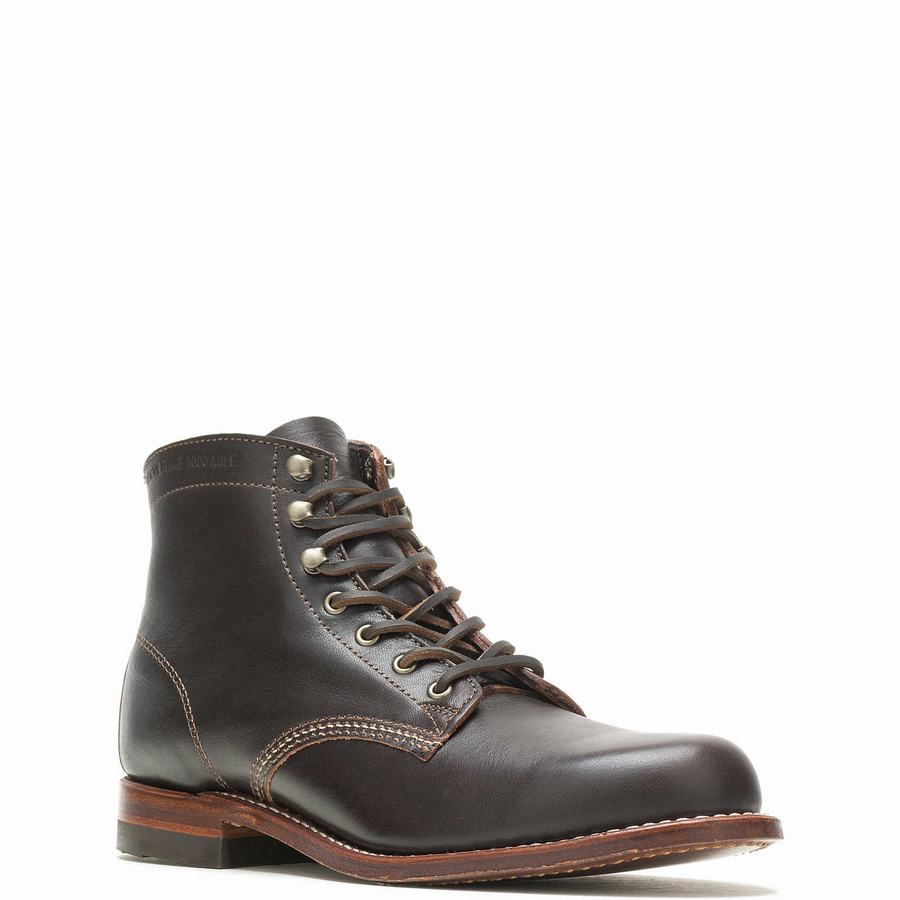 Chocolate Men Wolverine Lux - 1000 Mile Plain-Toe Original Work Boots | WJM2640XU