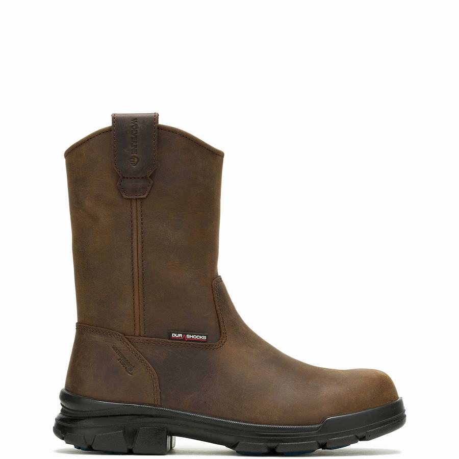 Dark Brown Men Wolverine DuraShocks SR Icon Wellington CarbonMax® Boots | ERW8532OW