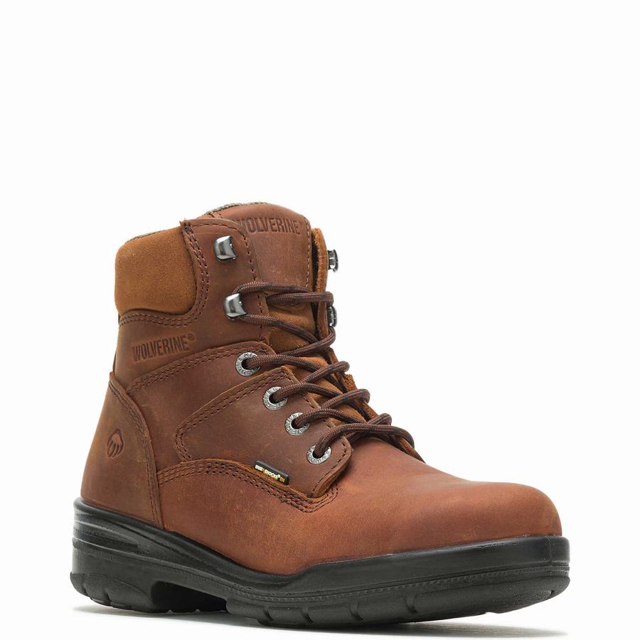 Dark Brown Men Wolverine DuraShocks® Slip Resistant Steel-Toe 6