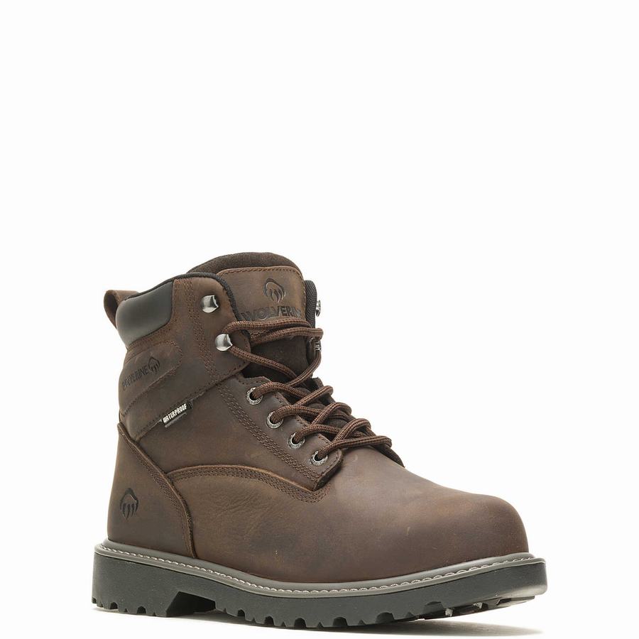 Dark Brown Men Wolverine Floorhand Met-Guard 6