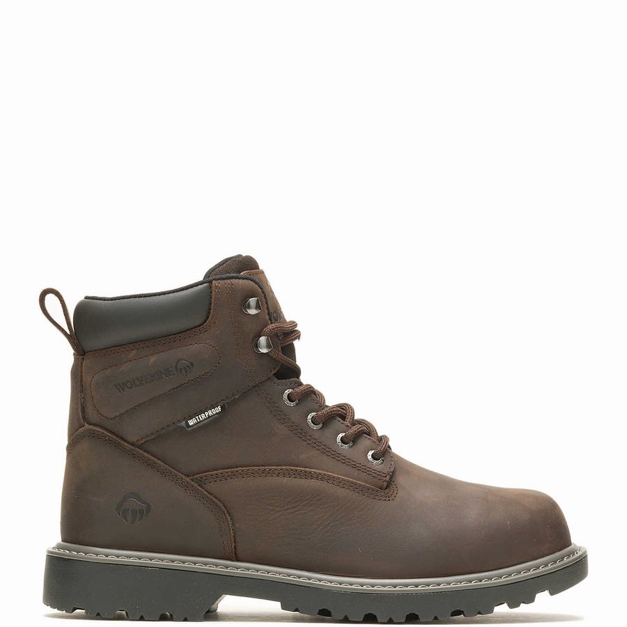 Dark Brown Men Wolverine Floorhand Met-Guard 6\