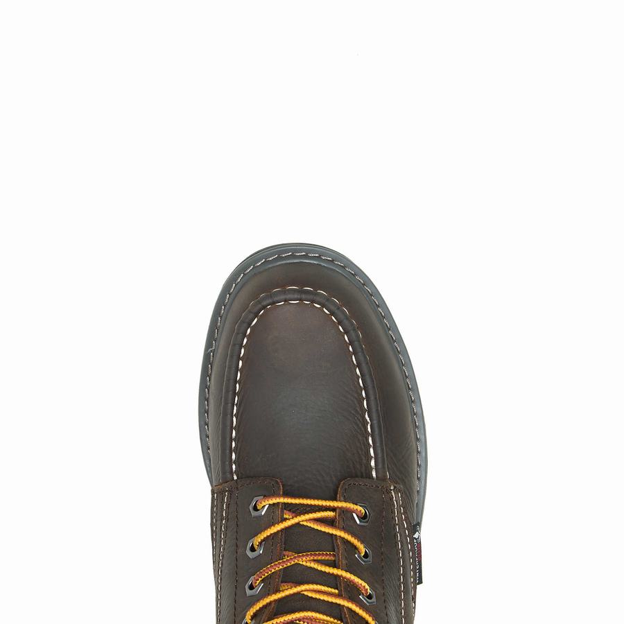 Dark Brown Men Wolverine Floorhand Moc-Toe 6