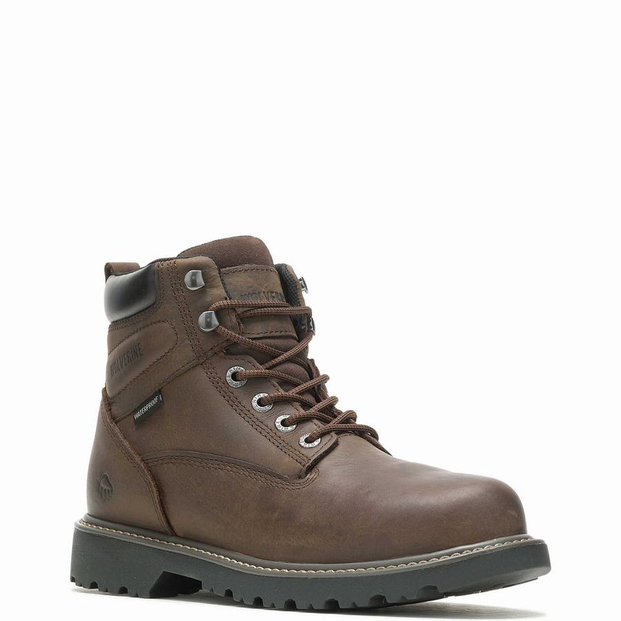 Dark Brown Men Wolverine Floorhand Waterproof 6