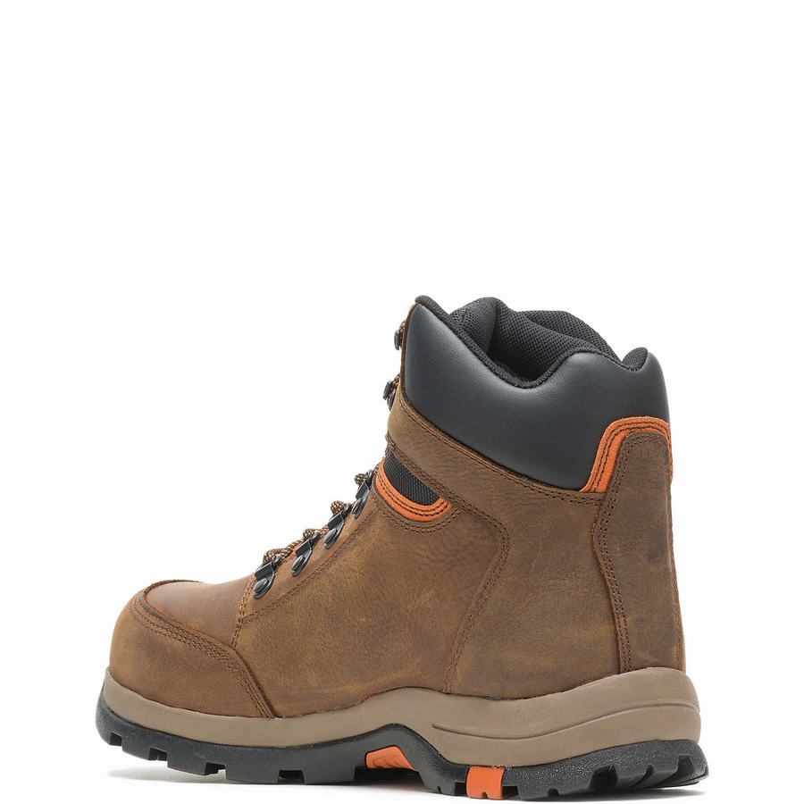 Dark Brown Men Wolverine Grayson Steel Toe Work Boots | ANK3333PI