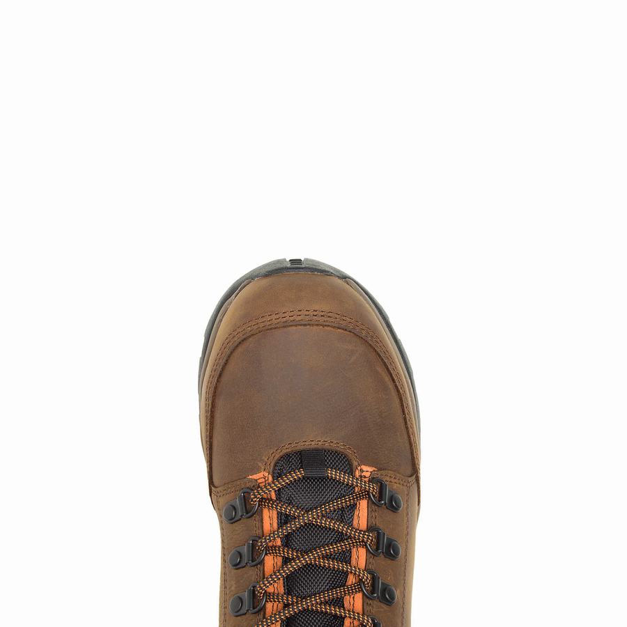 Dark Brown Men Wolverine Grayson Steel Toe Work Boots | ANK3333PI