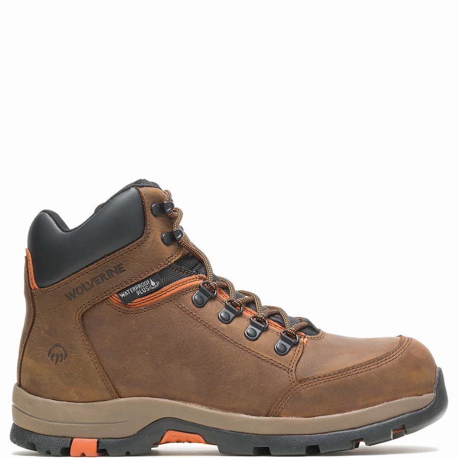 Dark Brown Men Wolverine Grayson Steel Toe Work Boots | ANK3333PI