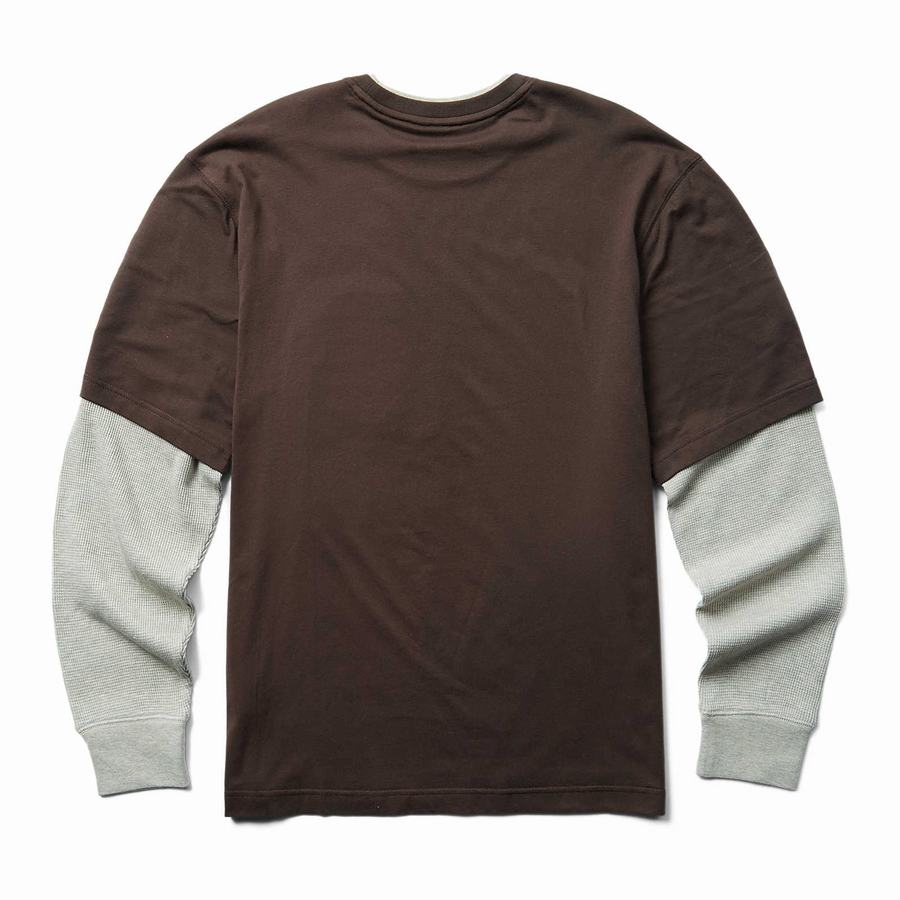 Dark Brown Men Wolverine Miter II Tee T Shirts | HWK9777HV