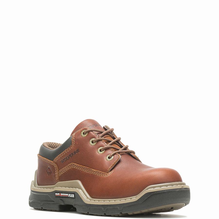 Dark Brown Men Wolverine Raider DuraShocks® Work Shoes | BEZ286AI