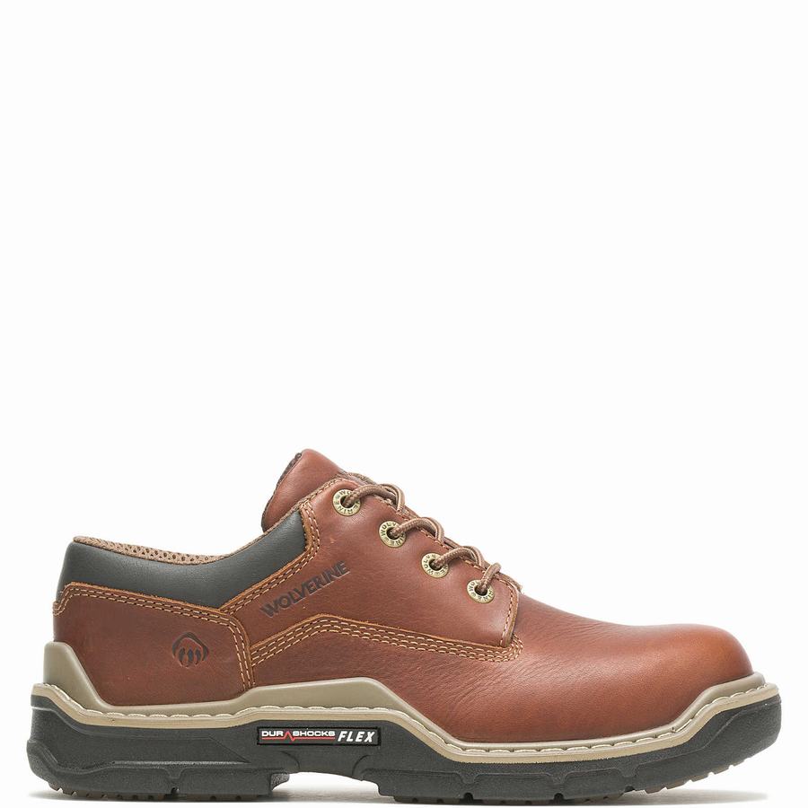 Dark Brown Men Wolverine Raider DuraShocks® Work Shoes | BEZ286AI