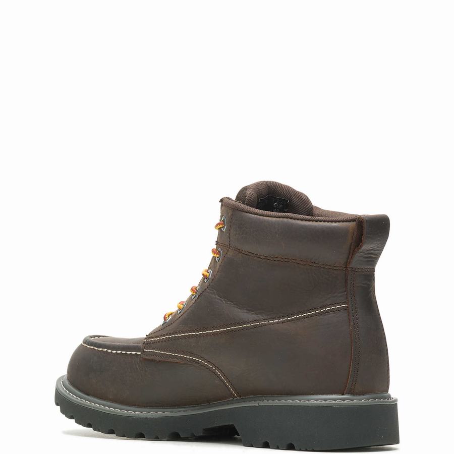 Dark Coffee Men Wolverine Floorhand Moc Toe 6” Work Boots | NON6166JA