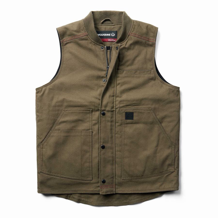 Dark Green Men Wolverine Guardian Cotton™ Work Vest | MSG5887BA