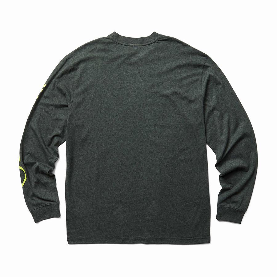 Dark Grey Men Wolverine Graphic Long Sleeve - Sleeve Logo T Shirts | JUL729QH