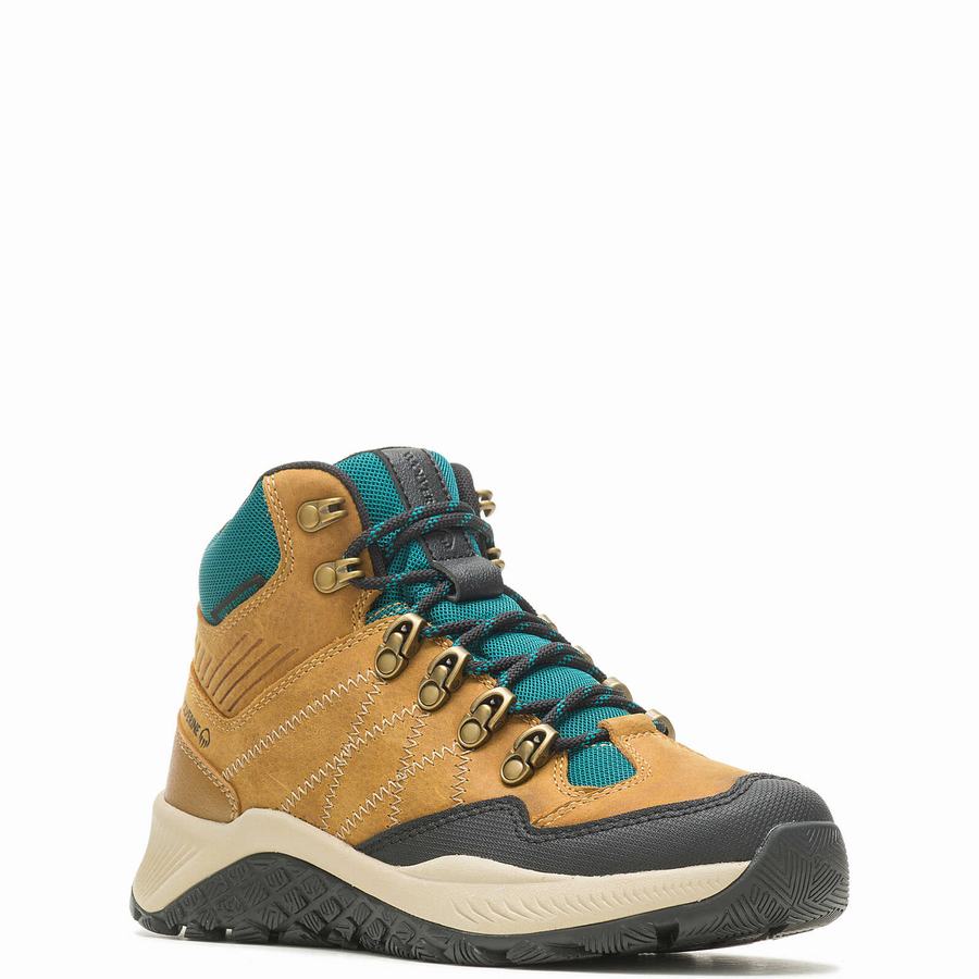 Gold Turquoise Women Wolverine Luton Waterproof Hiking Boots | LTZ5399XU